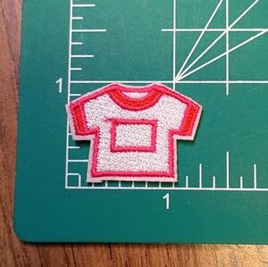 2/$10 Mini Pink and White T-Shirt Patch